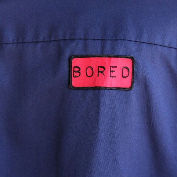 Vintage 1970s 1980s Mens Jacket, Boss Uniform Co. Navy Blue Work Jacket - Picture 7 of 10